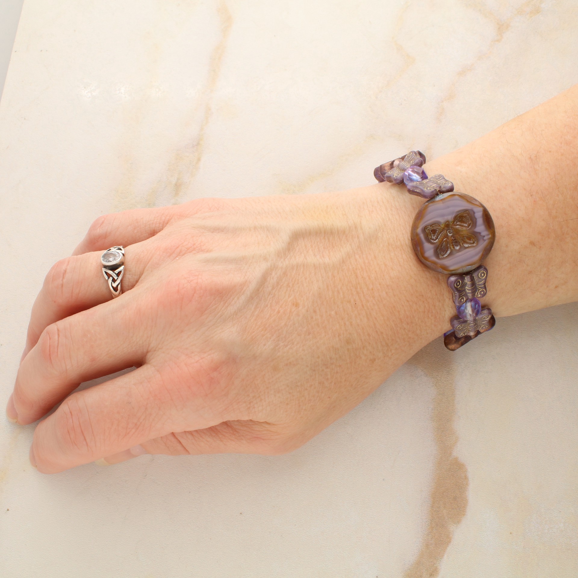 slide 2 of 5, Purple Czech Glass Butterfly Bead Mix By Bead Landing, 3.9mm-25.5mm