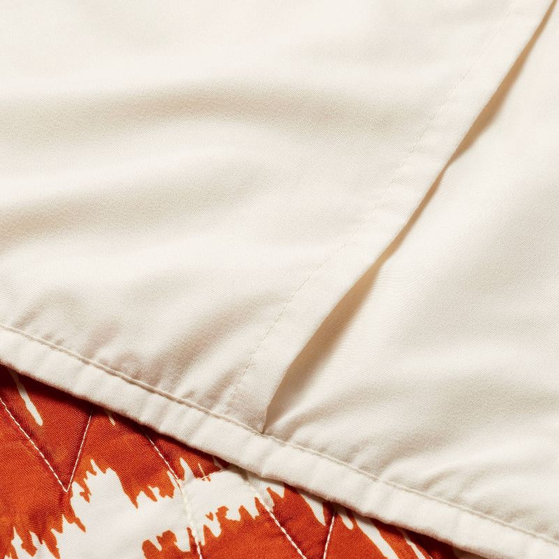 slide 3 of 3, Opalhouse designed with Jungalow Standard Printed with Fringe Groove Print Quilt Sham White/Burnt Orange - Opalhouse™ designed with Jungalow™: Geometric Design, 1 ct