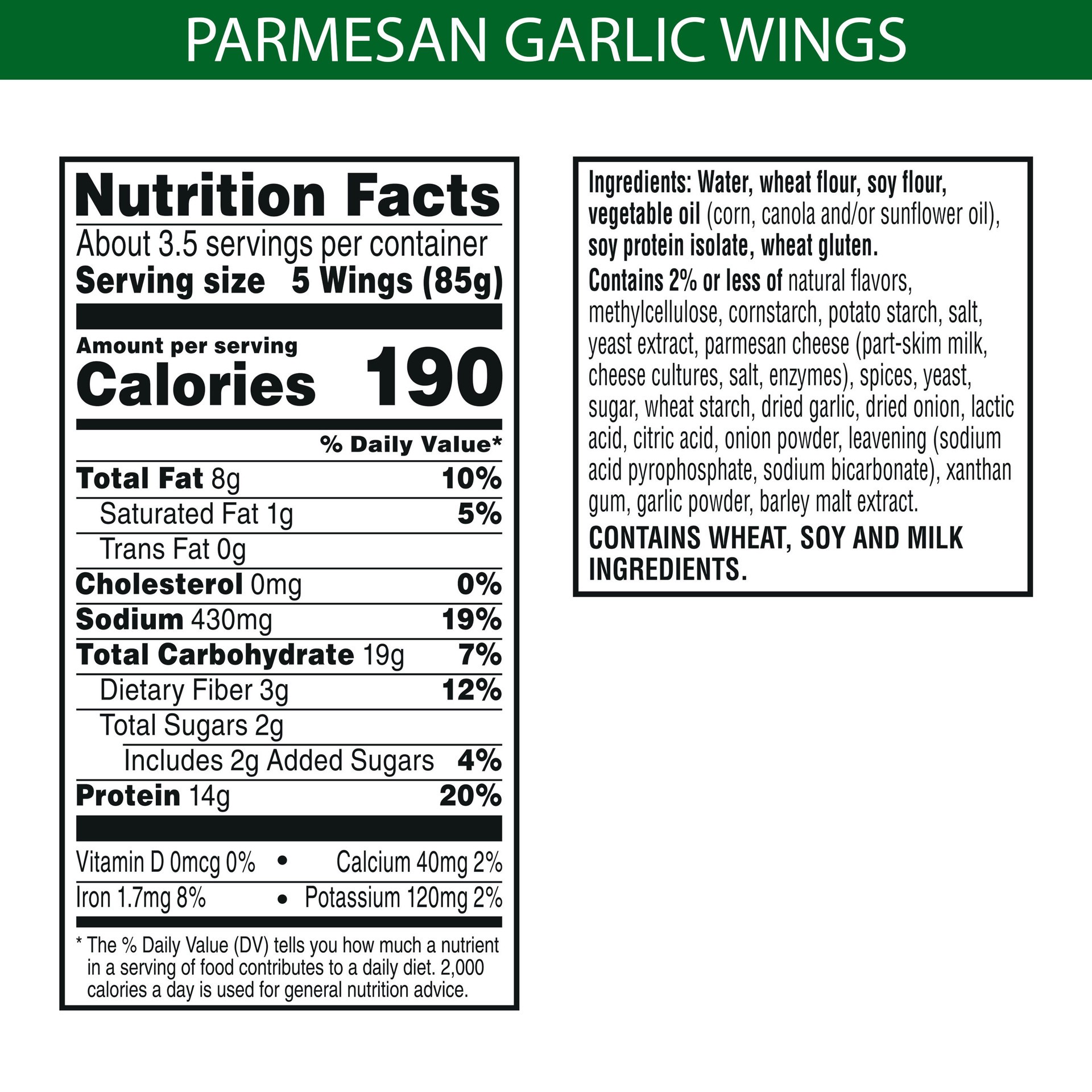 slide 4 of 5, MorningStar Farms Veggitizers Meatless Chicken Wings, Plant Based, Frozen Meal, Parmesan Garlic, 10oz Bag, 1 Bag, 10 oz