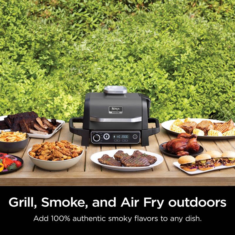 slide 4 of 16, Ninja Woodfire Outdoor Grill & Smoker, 7-in-1 Master Grill, BBQ Smoker and Air Fryer with Woodfire Technology - OG701, 1 ct