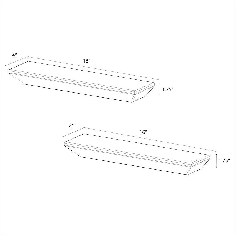 slide 4 of 4, 2pc Wedge Shelf Set Natural - Threshold™: Wood Wall Mount, FSC Certified, No Assembly Required, 2 ct