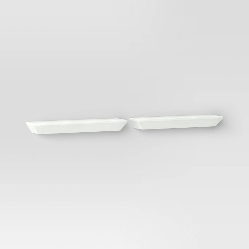 slide 1 of 4, 2pc Wedge Shelf Set White - Threshold™: Sustainably Sourced, No Assembly, MDF Material, 2 ct