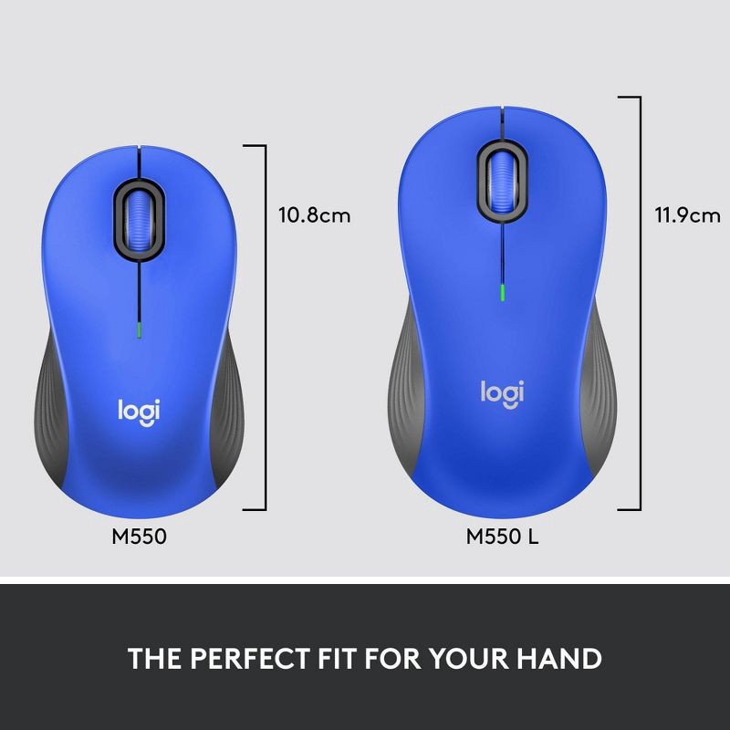 slide 3 of 7, Logitech Signature M550 Wireless Mouse - Large - Blue, 1 ct