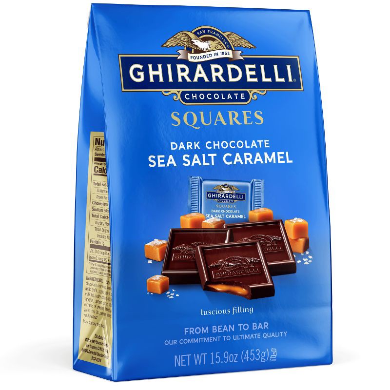slide 2 of 7, Ghirardelli Dark Chocolate Candy SQUARES with Sea Salt Caramel Filling - 15.9oz, 15.9 oz