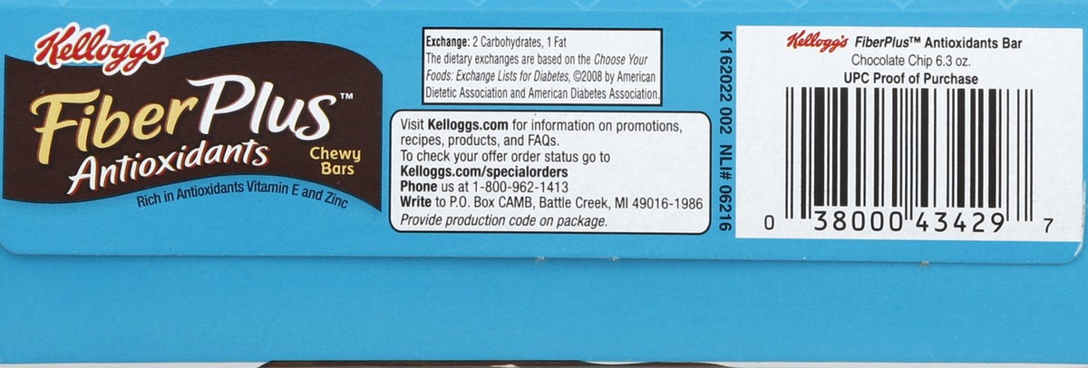 slide 4 of 6, Kellogg's Fiberplus Antioxidants Chocolate Chip Chewy Bars, 5 ct; 6.3 oz