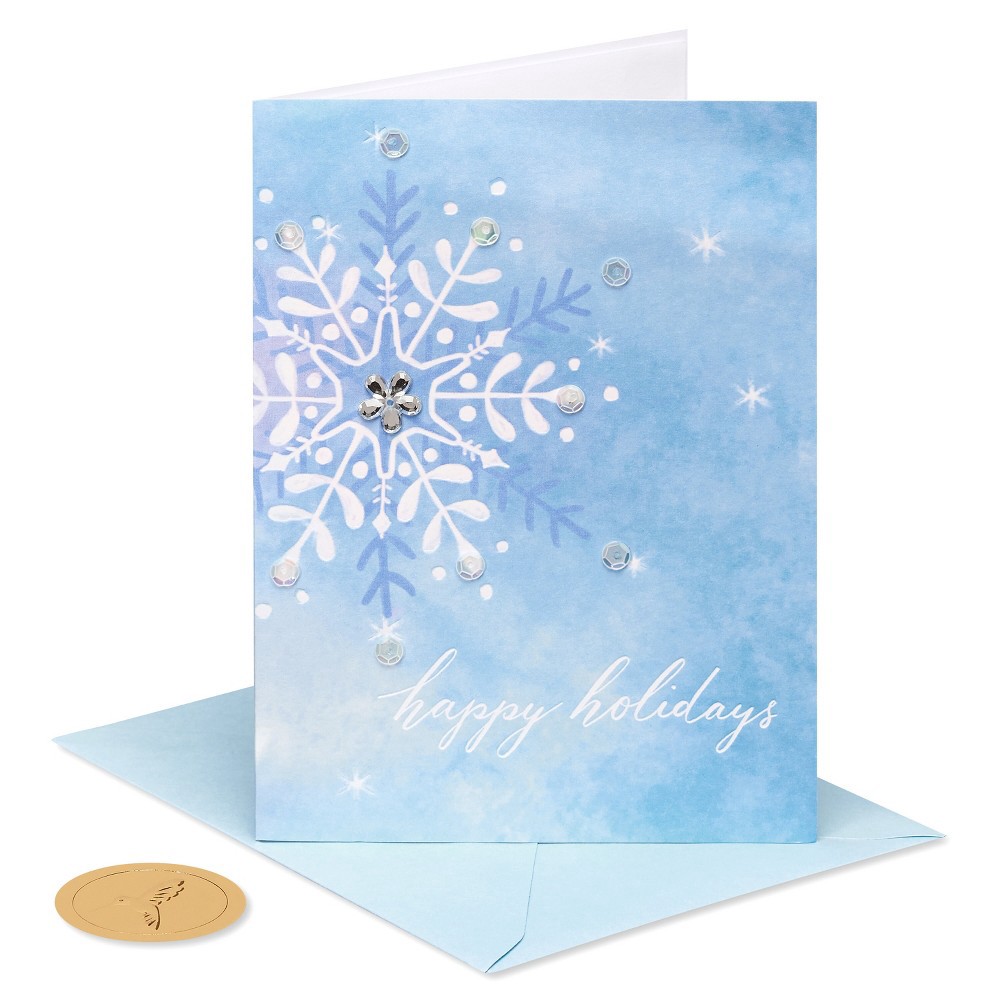 slide 4 of 5, Painterly Snowflake Christmas Card - PAPYRUS, 1 ct