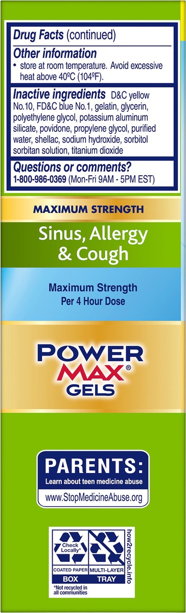 slide 8 of 11, Alka-Seltzer PowerMax Gels Maximum Strength Sinus, Allergy & Cough Liquid Gels 24 ea, 24 ct