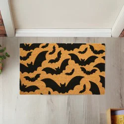 Haunted Living 18-in x 30-in Natural Coir Non-Slip Grip Door Mat
