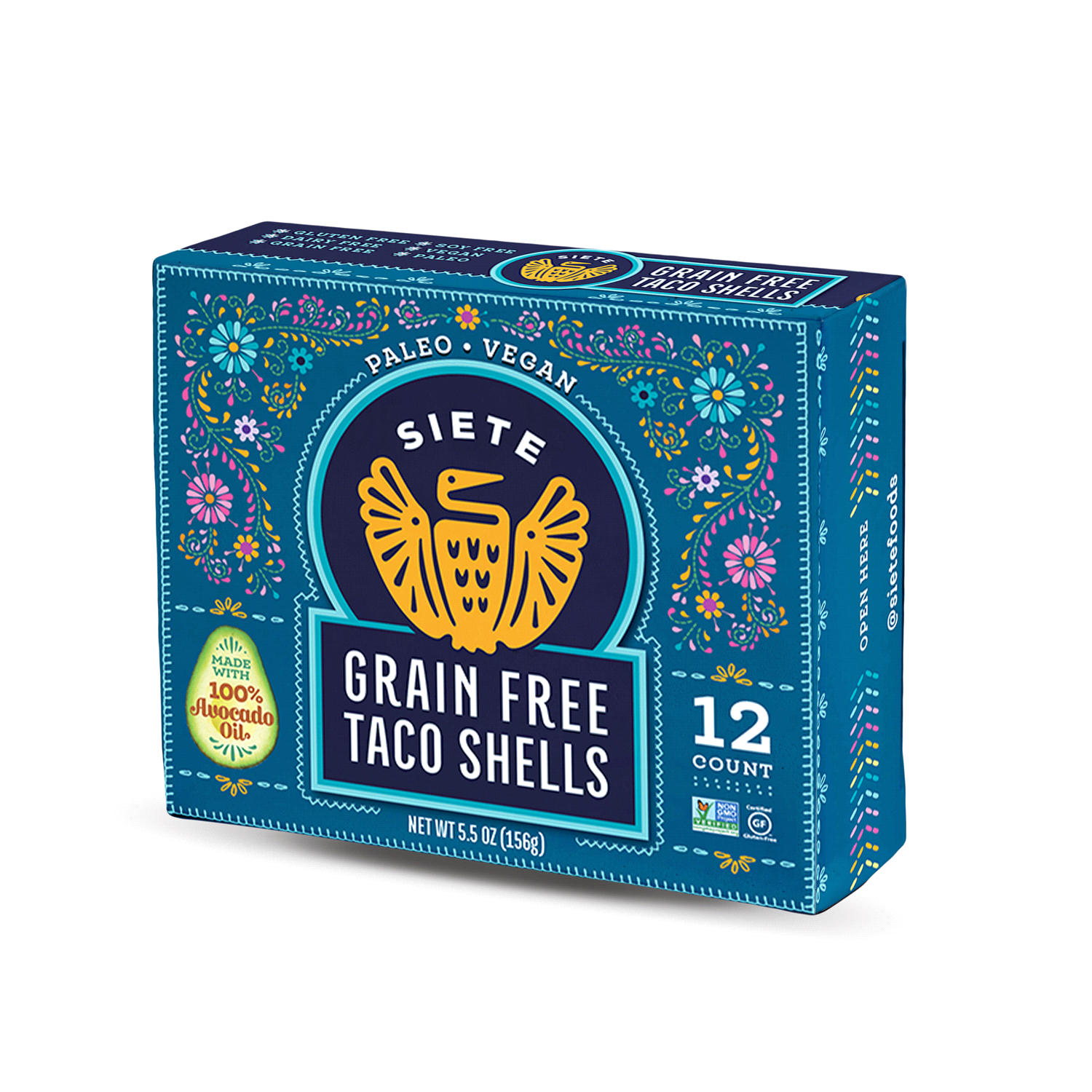 slide 1 of 2, Siete Grain Free Taco Shells 12 Each, 12 ct