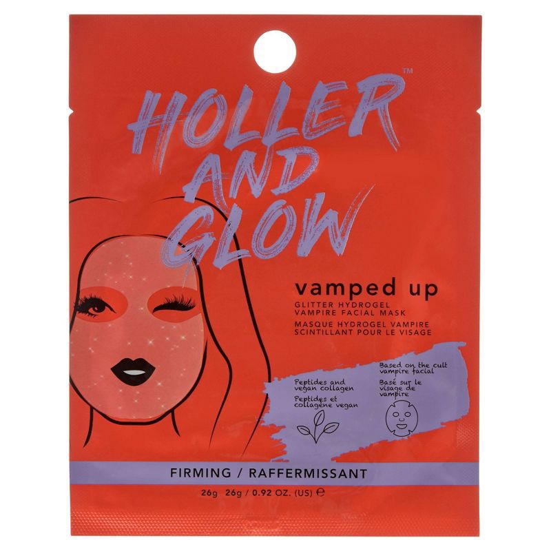slide 1 of 4, Holler and Glow Vamped Up Glitter Hydrogel Vampire Facial Mask - 0.78oz, 0.78 oz