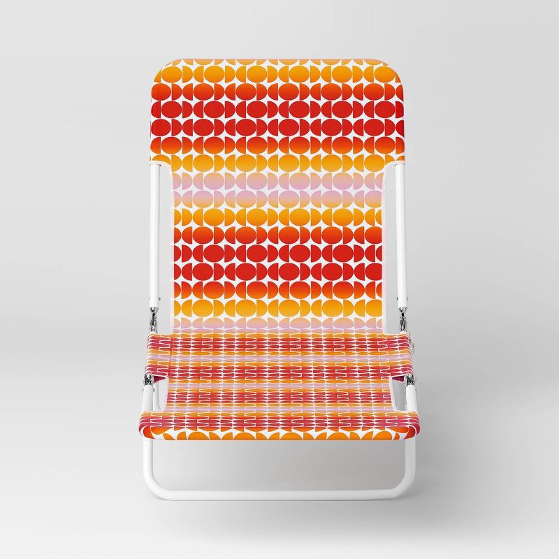 slide 5 of 5, Folding Beach Lounger Geo Gradient Print - Sun Squad, 1 ct