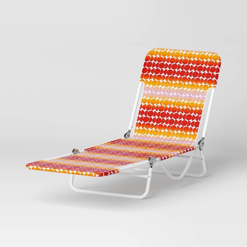 slide 1 of 5, Folding Beach Lounger Geo Gradient Print - Sun Squad, 1 ct