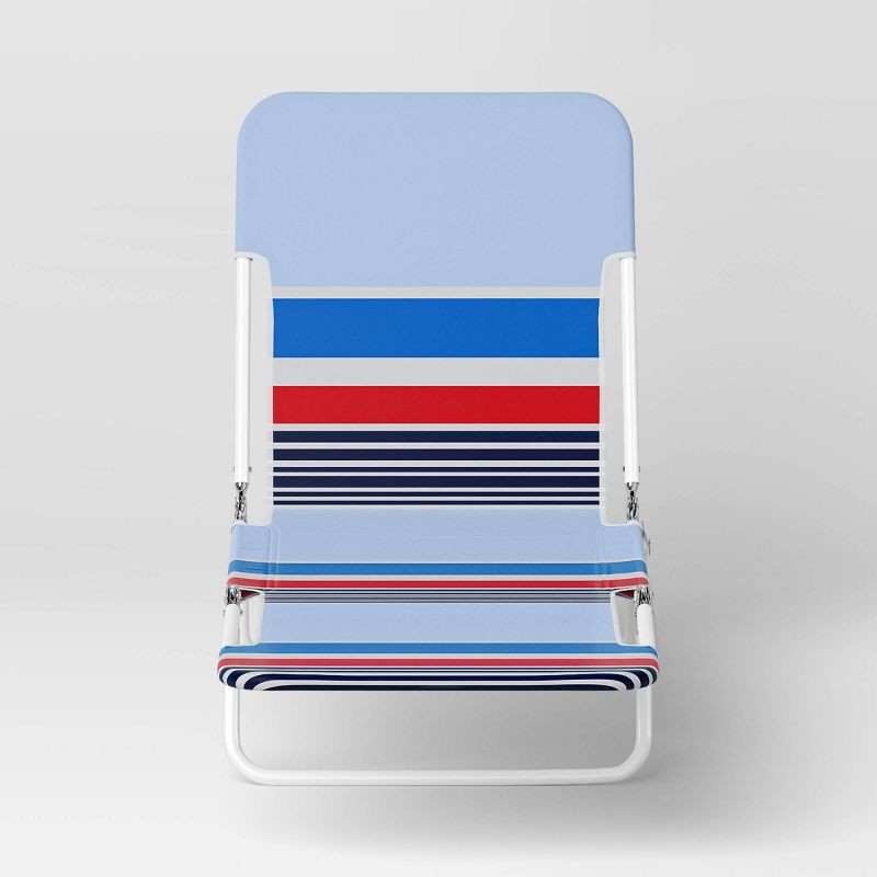 slide 3 of 5, Folding Beach Lounger Striped - Sun Squad, 1 ct