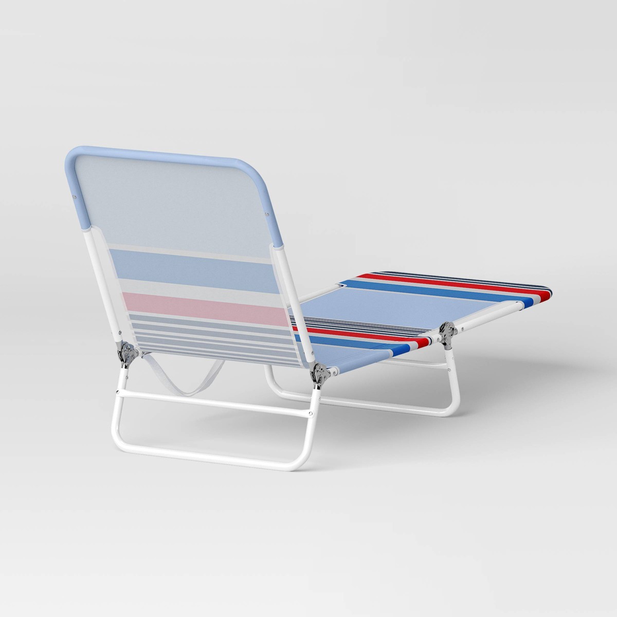 Folding Beach Lounger Striped Sun Squad 1 ct Shipt