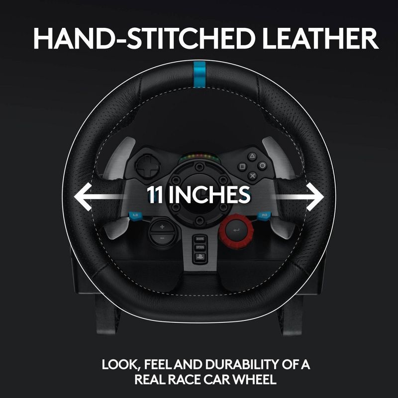 slide 5 of 9, Logitech G29 Driving Force Racing Wheel and Pedals for PlayStation 4/5/PC: USB Connection, 1 ct