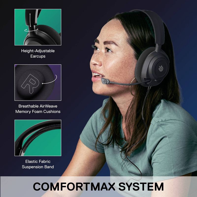 slide 5 of 12, SteelSeries Arctis Nova 1 Wired Gaming Headset for PC: Adjustable Headband, Noise Canceling, 1 ct