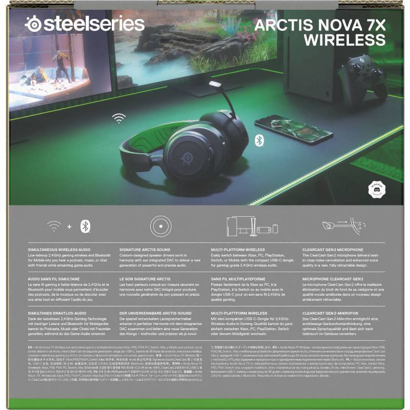 slide 12 of 12, SteelSeries Arctis Nova 7 Wireless Gaming Headset for Xbox Series X: PS5 Compatible, Noise Canceling, Built-In Mic, 1 ct
