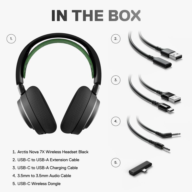 slide 8 of 12, SteelSeries Arctis Nova 7 Wireless Gaming Headset for Xbox Series X: PS5 Compatible, Noise Canceling, Built-In Mic, 1 ct