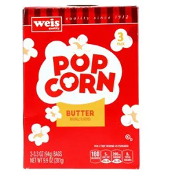 Weis Quality Movie Theater Extra Butter Microwave Popcorn