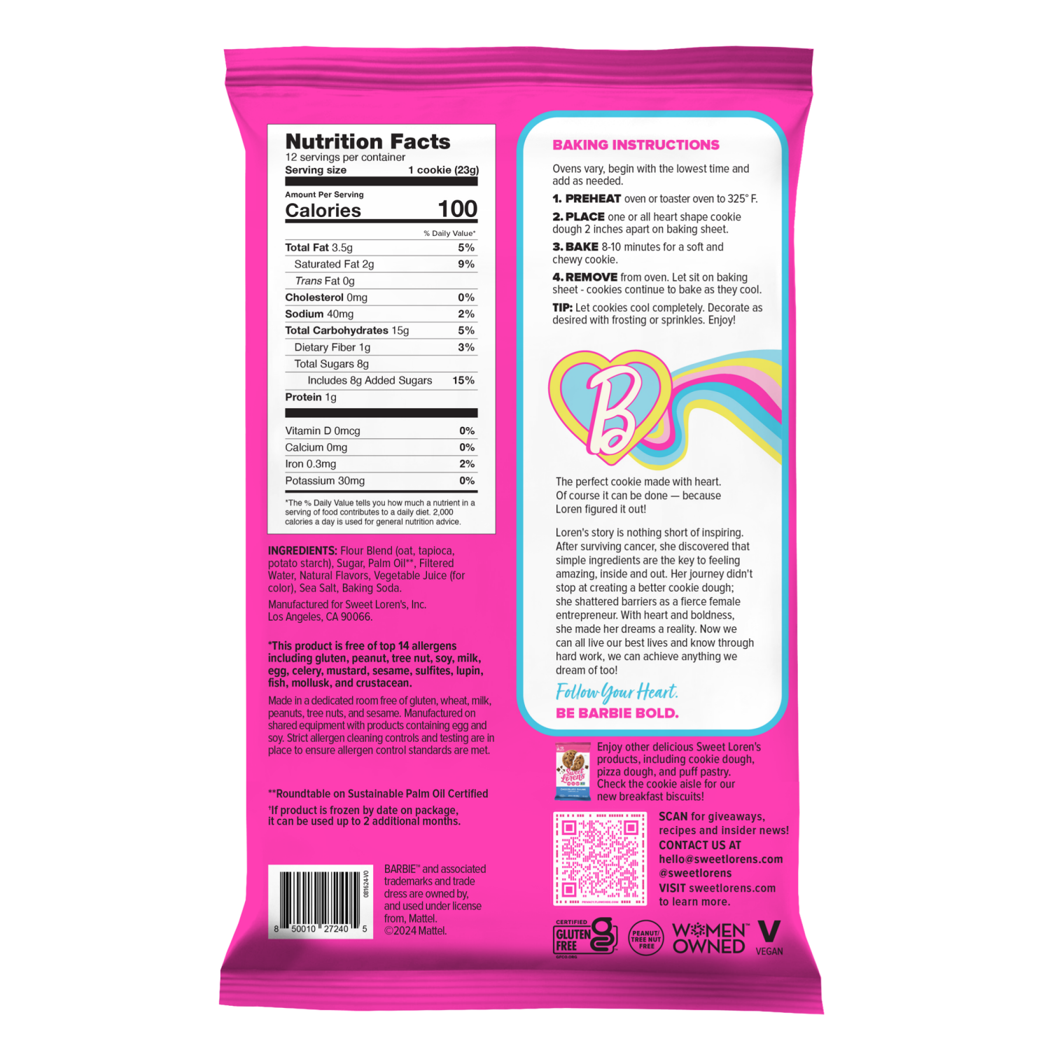 slide 2 of 2, Sweet Loren's Gluten Free & Vegan Sugar Cookie Dough, 12 oz, 12 oz