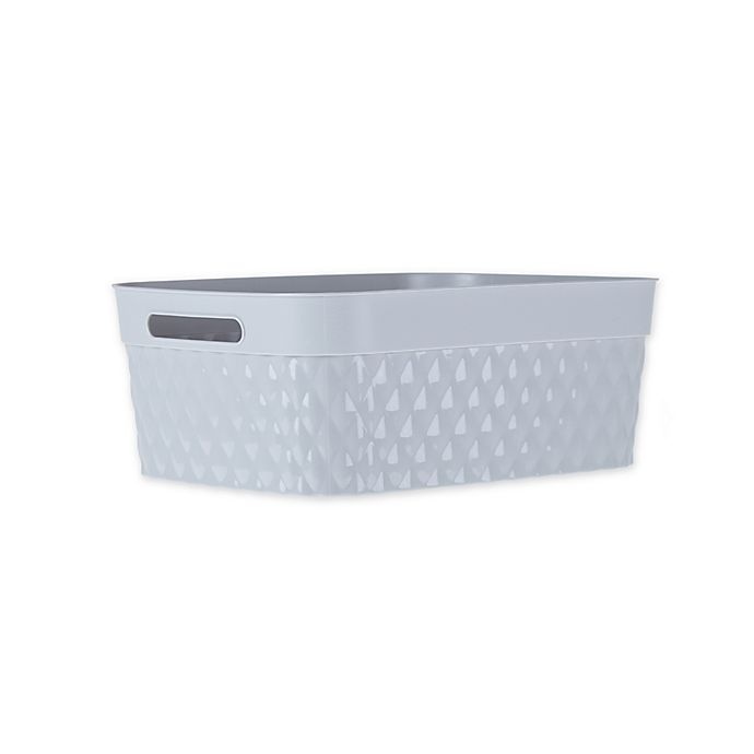 slide 1 of 1, Starplast Medium Rectangular Quilted Flex Storage Basket - Grey, 1 ct