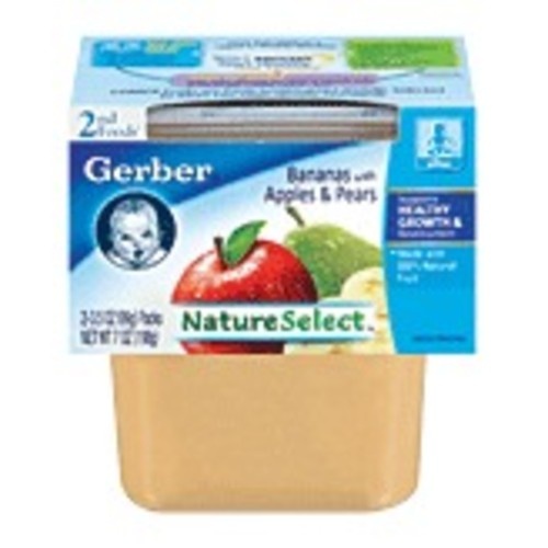 slide 1 of 1, Gerber 2nd Foods NatureSelect Bananas, Apples, & Pears Baby Food, 2 ct; 3.5 oz