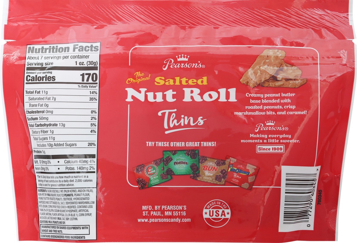 slide 6 of 9, Pearson's Pearsons Saltd Nut Roll Thins, 7.5 oz