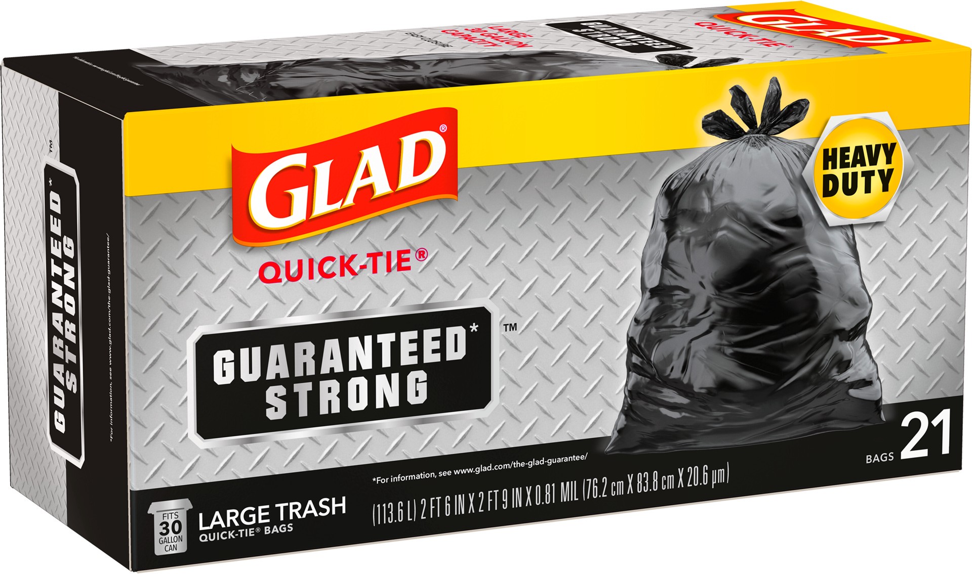 slide 4 of 5, Glad Quick Tie 30 Gal Trash Bags, 21 ct