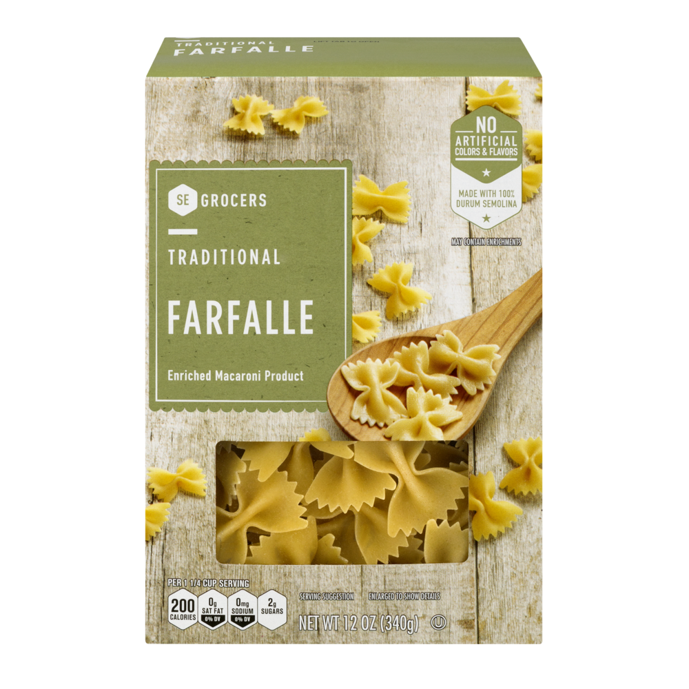 slide 1 of 1, SE Grocers Traditional Farfalle - 12 oz, 12 oz