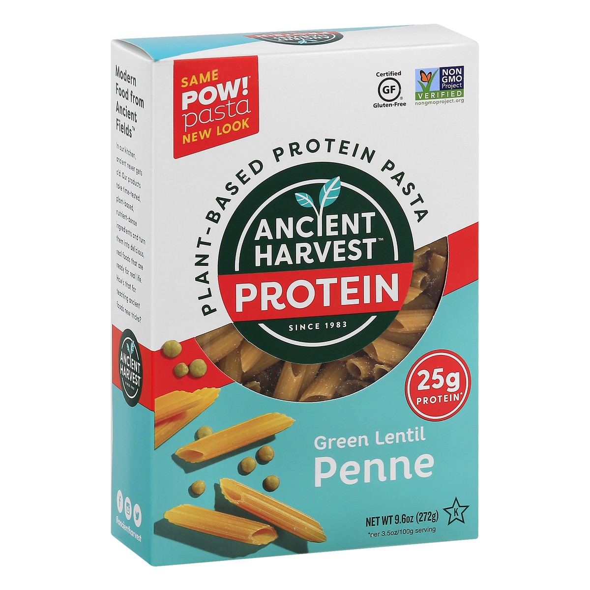 slide 3 of 9, Ancient Harvest Protein Green Lentil Penne 9.6 oz, 9.6 oz