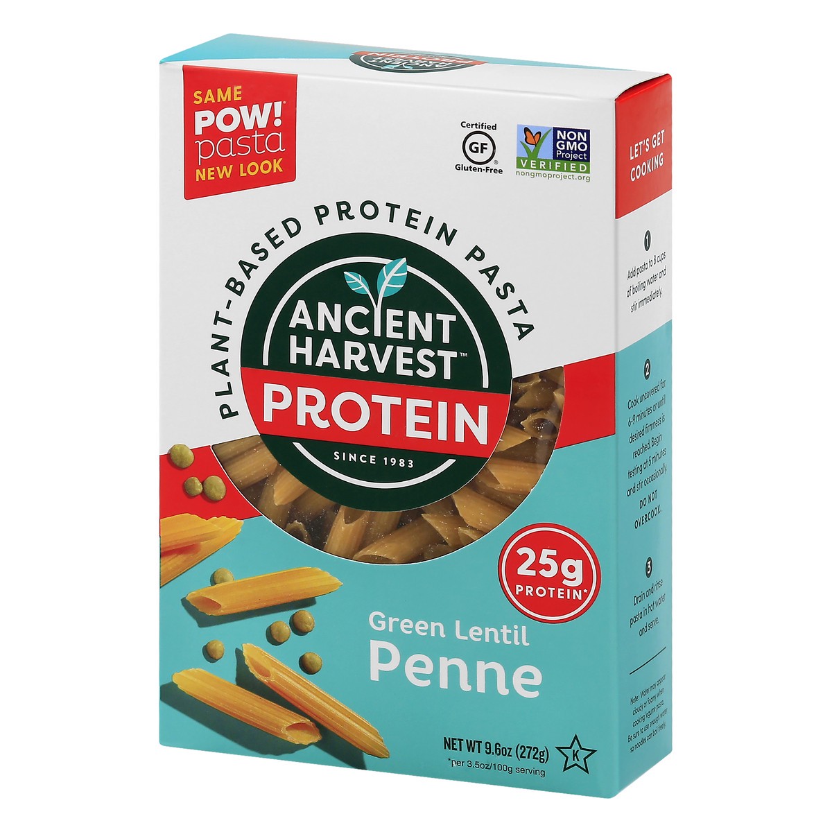 slide 8 of 9, Ancient Harvest Protein Green Lentil Penne 9.6 oz, 9.6 oz