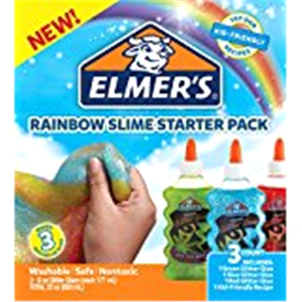 slide 1 of 6, Elmer's Rainbow Slime Starter Pack, 3 ct