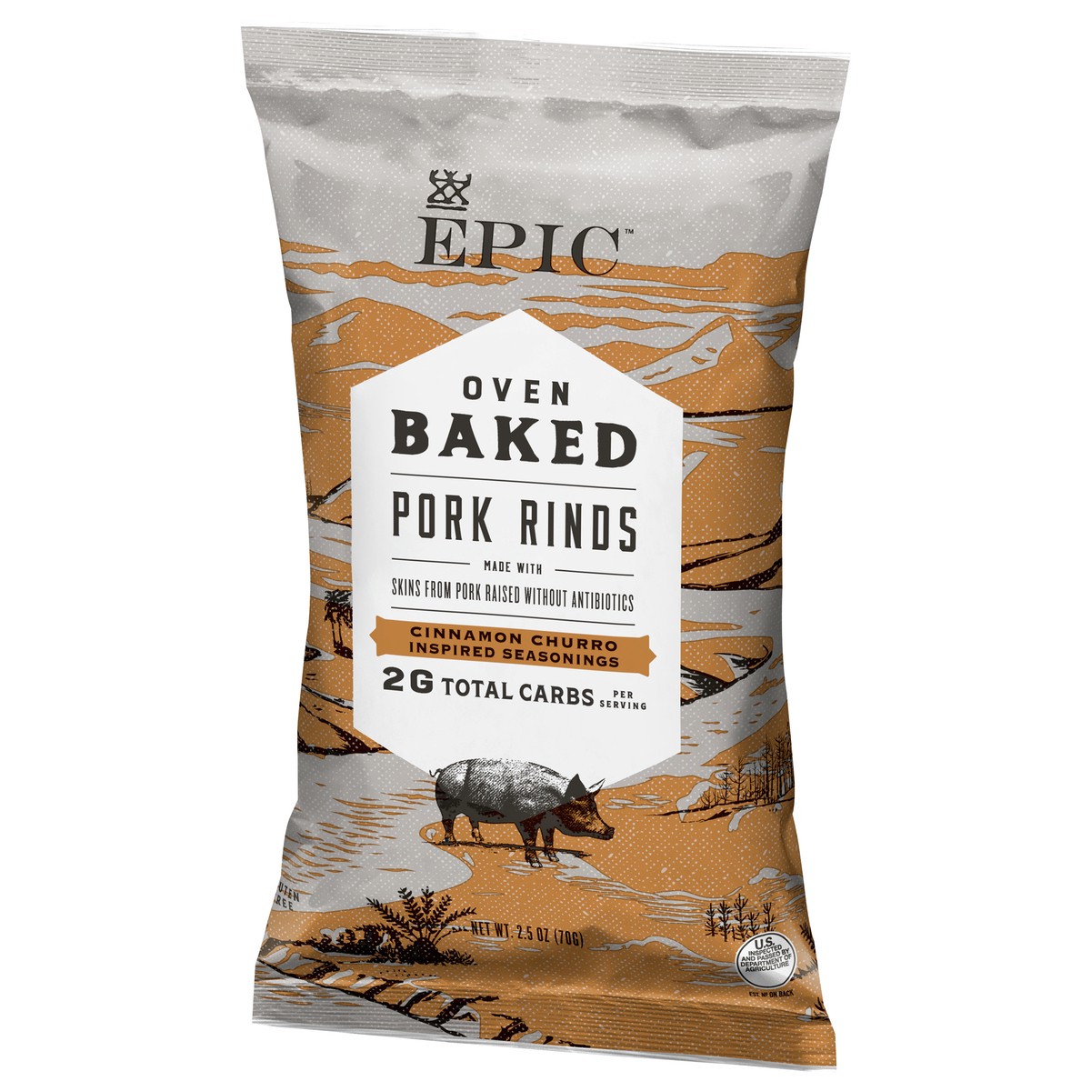slide 3 of 13, EPIC Cinnamon Churro Baked Pork Rinds, Keto Friendly, Paleo Friendly, 2.5 oz, 2.5 oz
