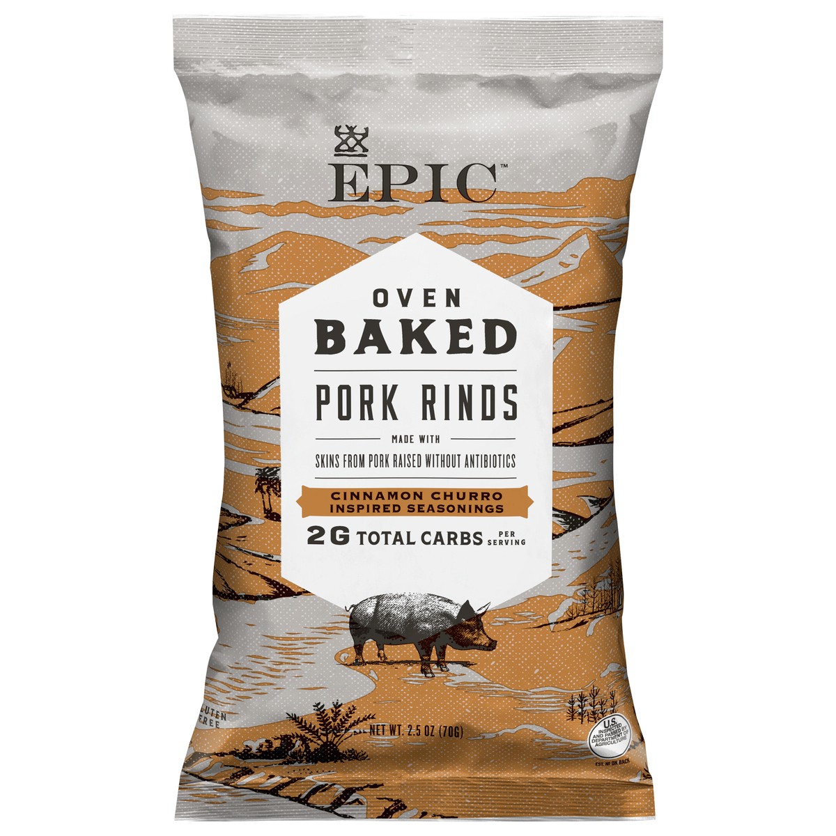 slide 7 of 13, EPIC Cinnamon Churro Baked Pork Rinds, Keto Friendly, Paleo Friendly, 2.5 oz, 2.5 oz