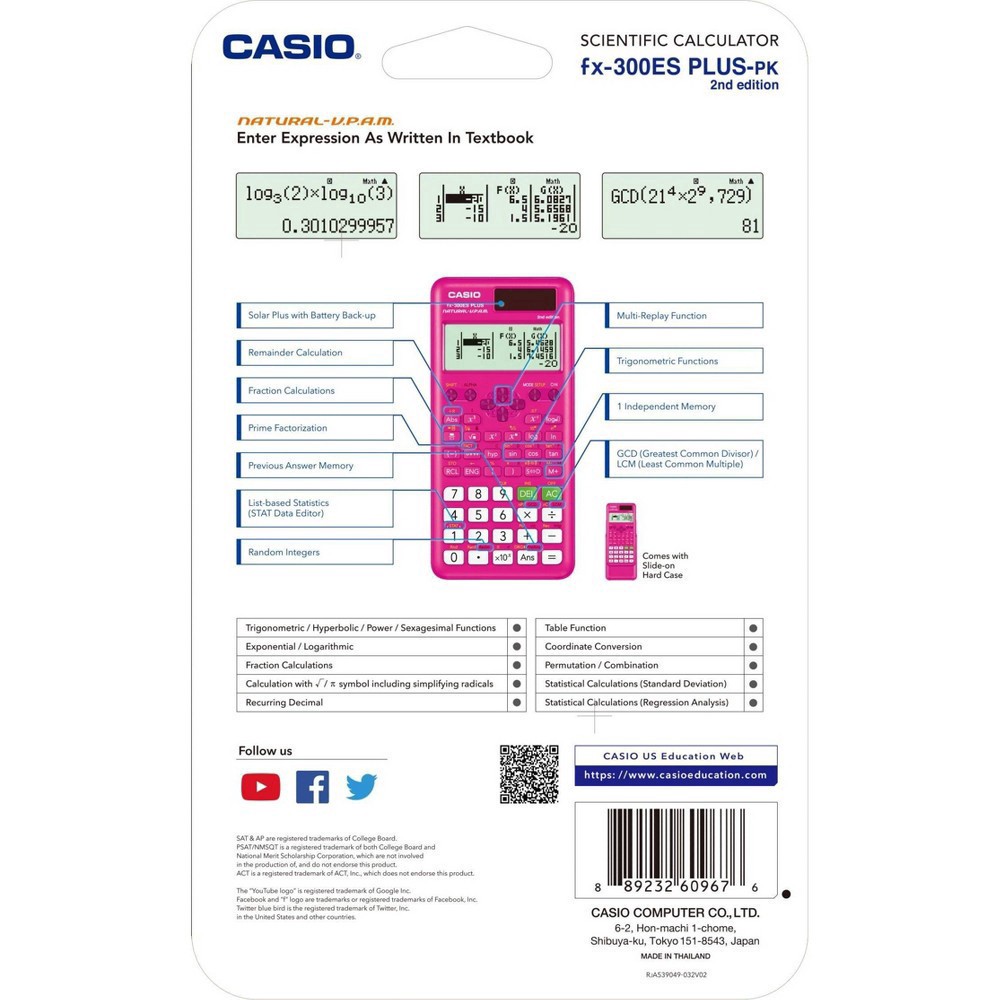 slide 3 of 4, Casio FX-300 Scientific Calculator - Pink, 1 ct