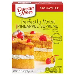 Duncan Hines Signature Perfectly Moist Pineapple Supreme Naturally Flavored Pineapple Cake Mix, 15.25 oz