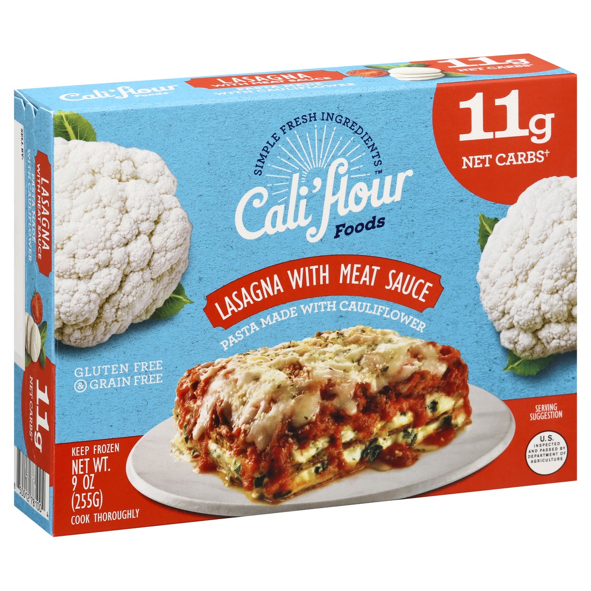 slide 8 of 10, Cali'flour Foods Lasagna with Meat Sauce, 9 oz