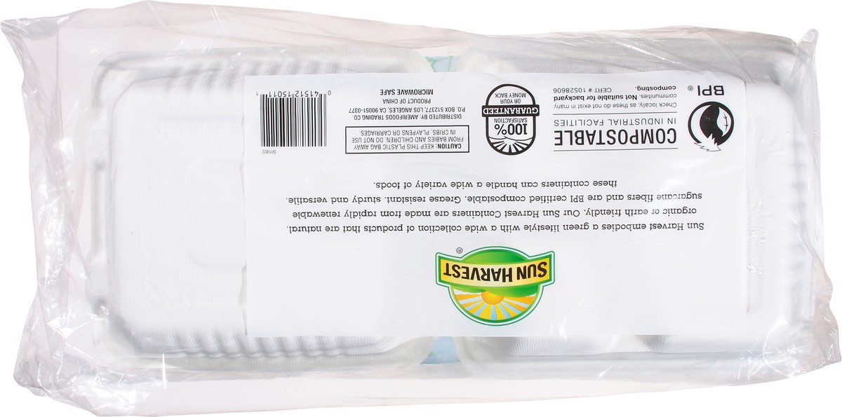 slide 3 of 12, Sun Harvest Medium Fiber 3 Compartment Containers, 50 ct