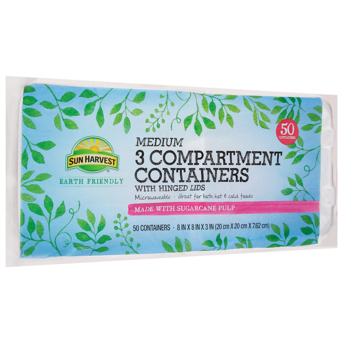 slide 7 of 12, Sun Harvest Medium Fiber 3 Compartment Containers, 50 ct