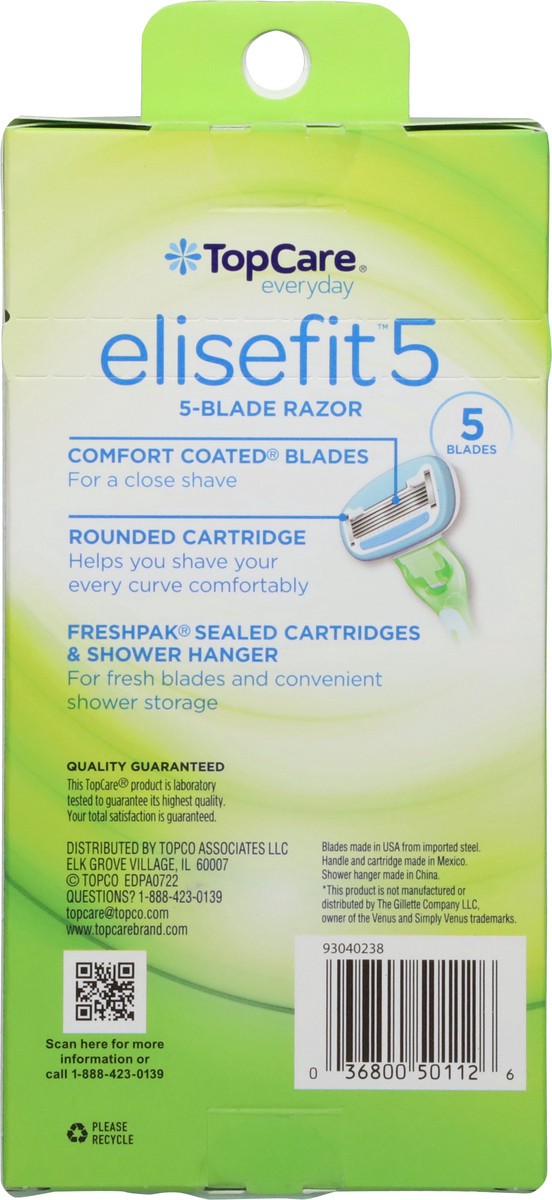 slide 2 of 12, TopCare Everyday Elisefit 5 5-Blade Razor 1 ea, 1 ct