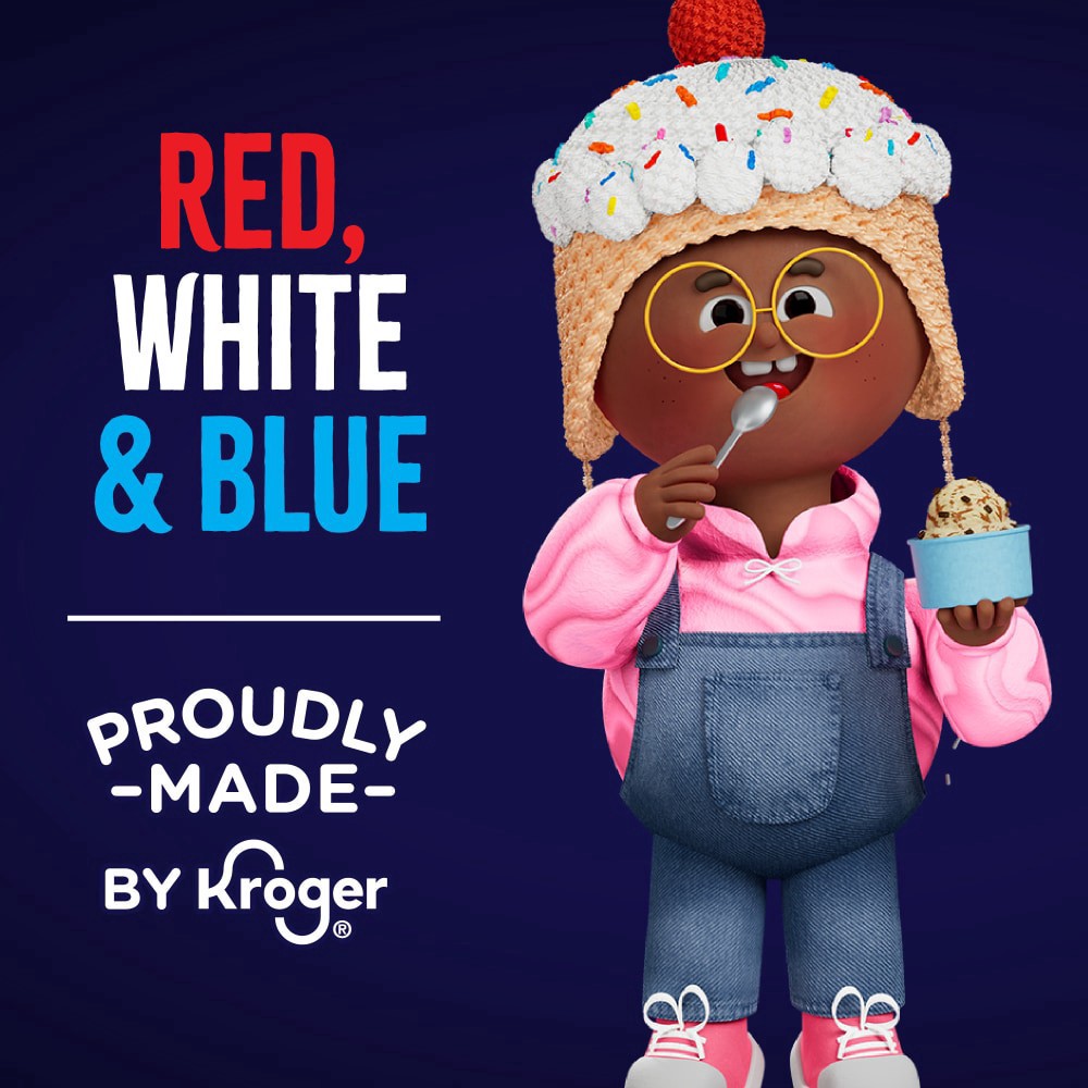 slide 3 of 5, Kroger Deluxe Limited Edition Red White & Blue Ice Cream, 48 fl oz
