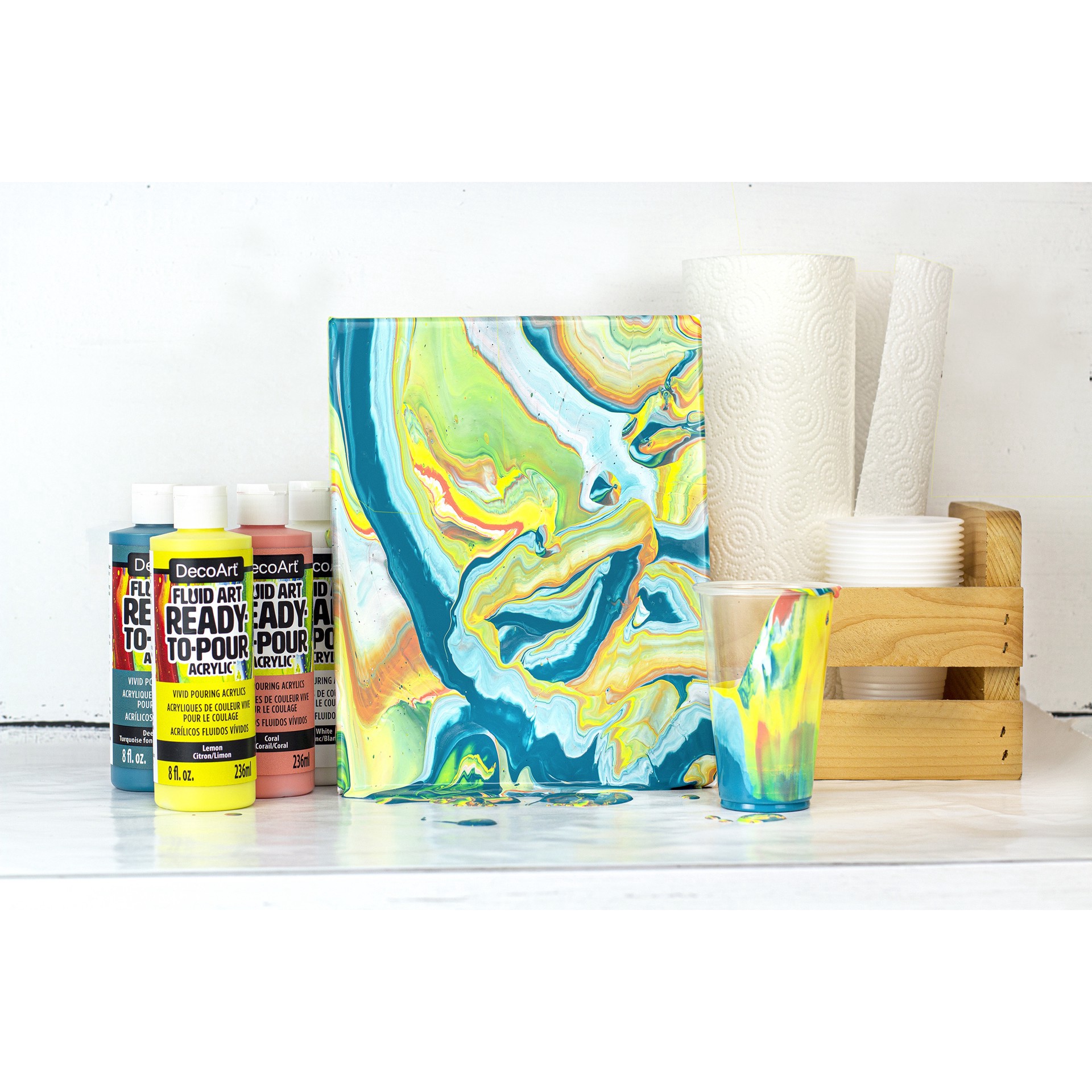 slide 7 of 9, Decoart Fluid Art Ready-To-Pour Acrylic Paint, 8oz., 8 oz