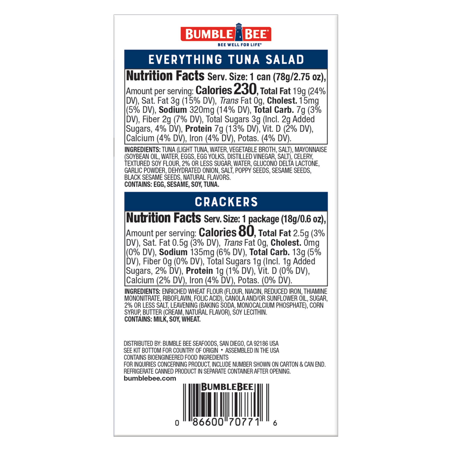 slide 2 of 4, Bumble Bee Everything Bagel Seasoning Tuna Salad & Crackers 3.35 oz, 3.35 oz
