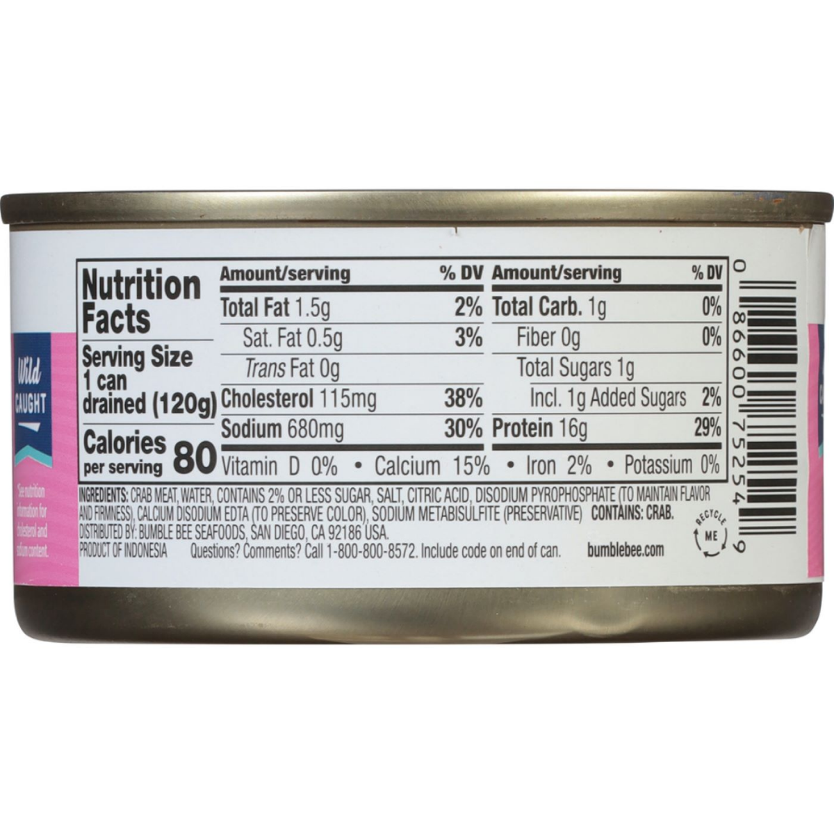 slide 2 of 2, Bumble Bee Pink Crabmeat EA, 6 oz