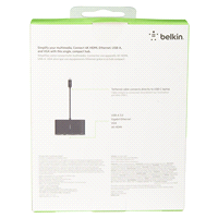 slide 8 of 29, Belkin USB-C Multimedia Adapter (USB-C TO GBE, HDMI, VGA, USB-A), 1 ct