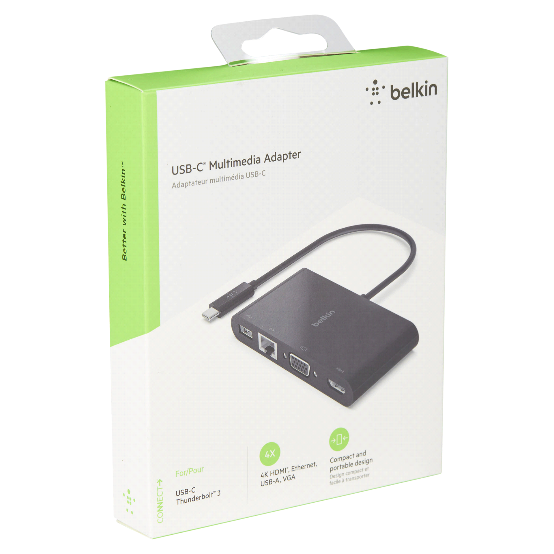 slide 18 of 29, Belkin USB-C Multimedia Adapter (USB-C TO GBE, HDMI, VGA, USB-A), 1 ct