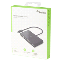 slide 2 of 29, Belkin USB-C Multimedia Adapter (USB-C TO GBE, HDMI, VGA, USB-A), 1 ct