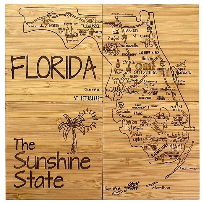 slide 2 of 2, Totally Bamboo Florida Puzzle Coaster Set, 5 ct