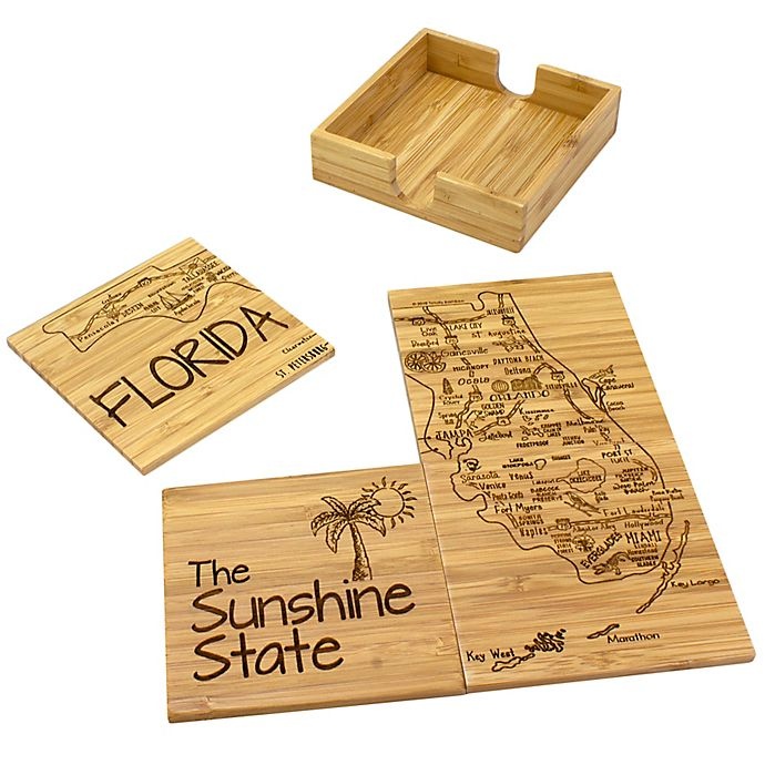 slide 1 of 2, Totally Bamboo Florida Puzzle Coaster Set, 5 ct