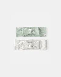 Carter's Baby Girl 2-Pack Easter Bunny PurelySoft Headwraps - Green/Ivory, 0-12 Months